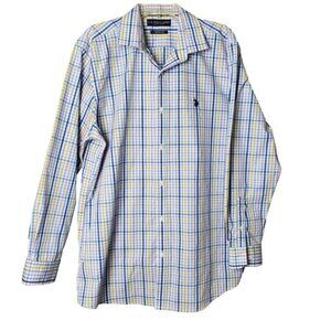 U.S Polo Assn Mens Shirt Long Sleeve Button Up 17 34/35 Gingham